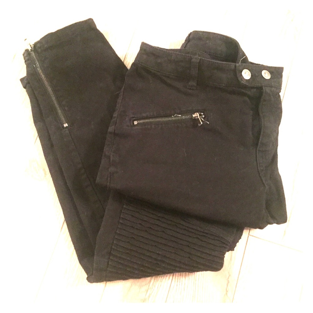 Black “racer” jeans